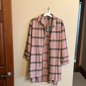 Wild Fable Pink and Yellow Plaid Shirt Jacket